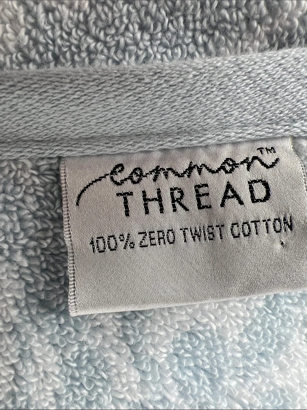 Common Thread Bath Towels Light Blue White Floral Zero TwistCotton 2 Pc NEW